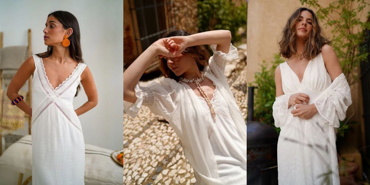 Camisón blanco mujer
